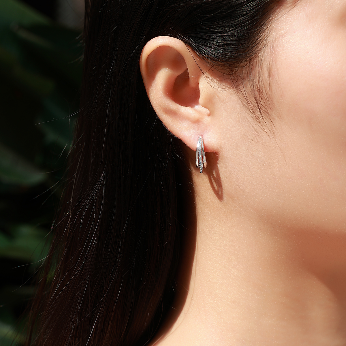 The Layered Pavé Huggies