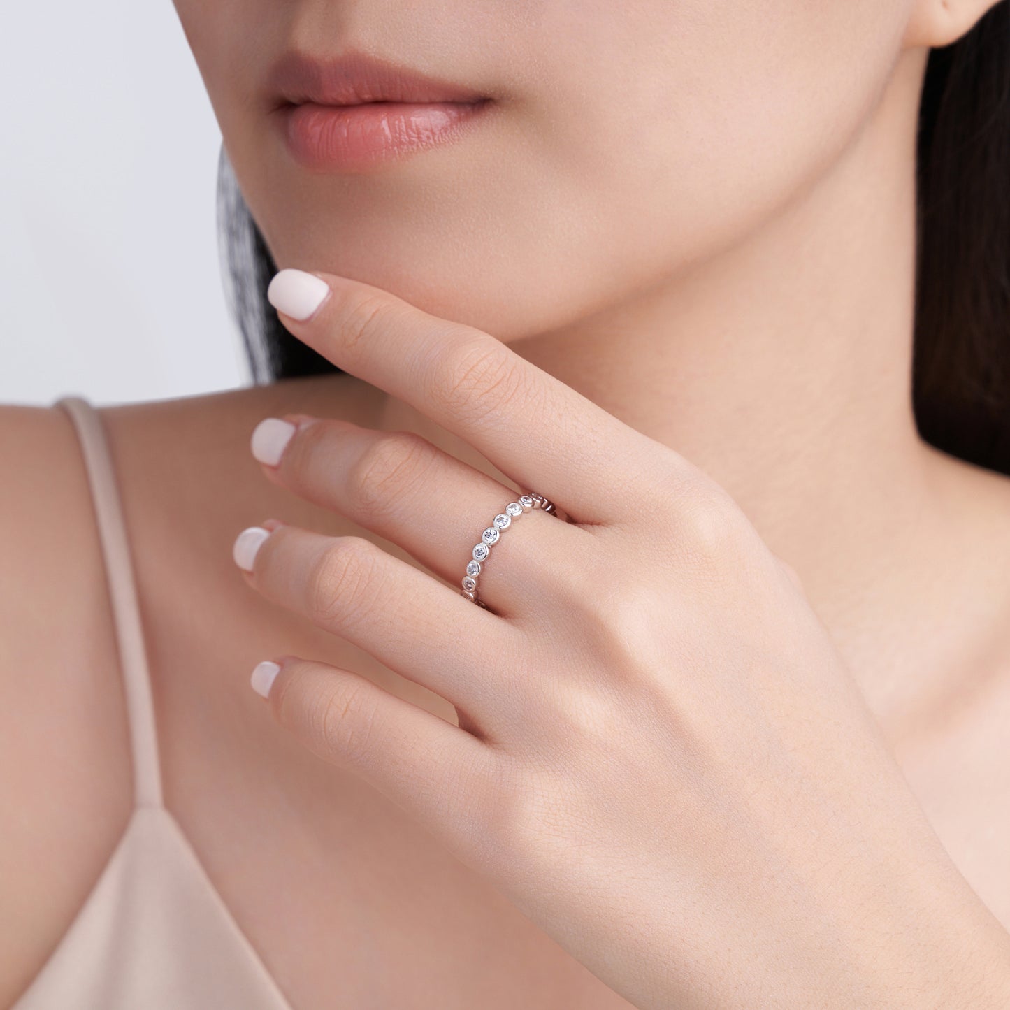 The Bezel Eternity Moissanite Ring