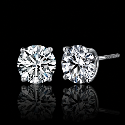 The Round Moissanite Stud Earrings