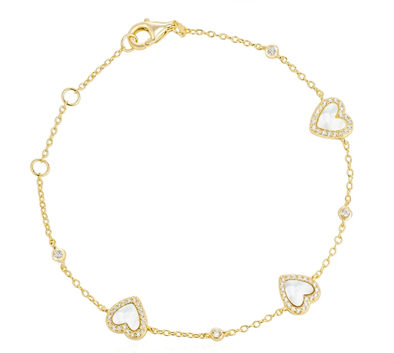 The Mother Of Pearl Heart Bracelet