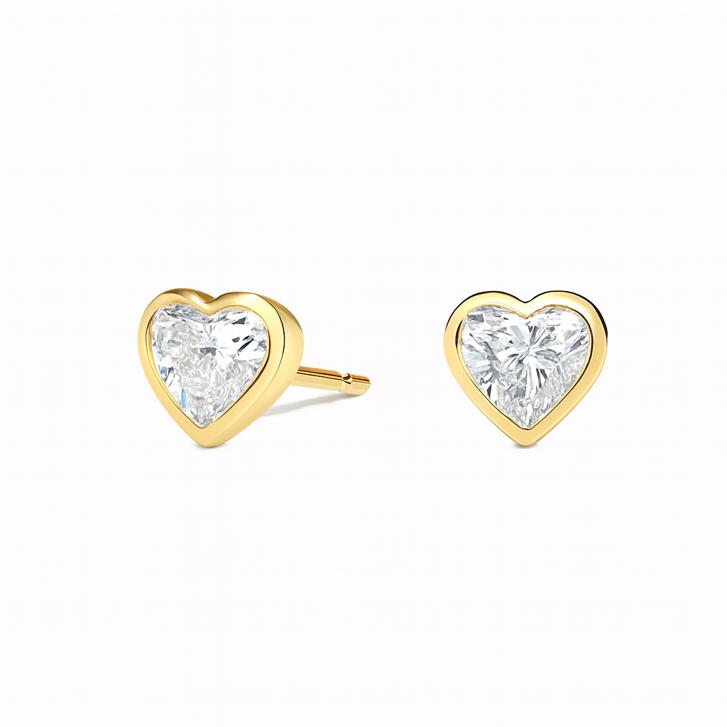 ✨ Moissanite Heartlight Solitaire Studs