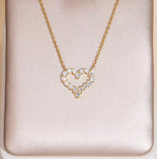 ✨ Open Heart Diamond Necklace D Color VVS