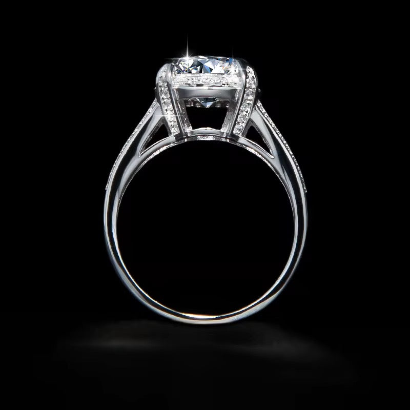✨Moissanite Round Pave Halo Ring