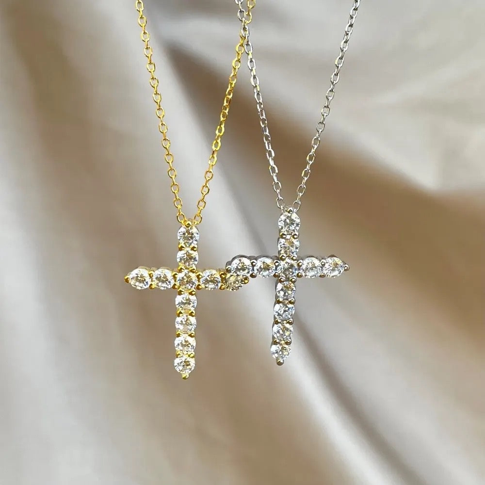 The Bella Pave Cross Necklace