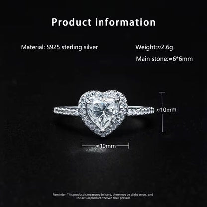 ✨Moissanite Heart Pave Halo Ring