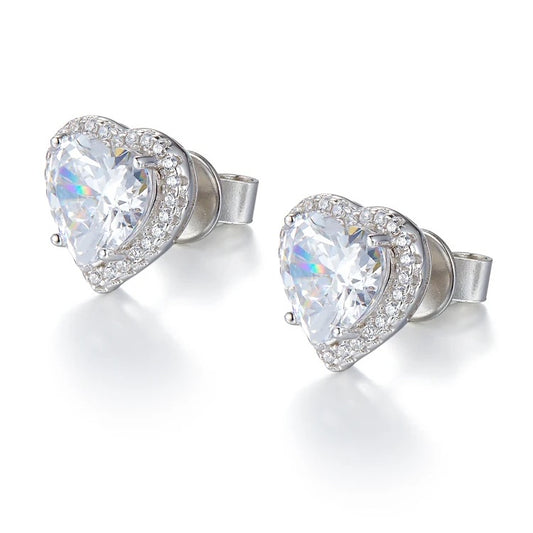 CZ Heart Studs