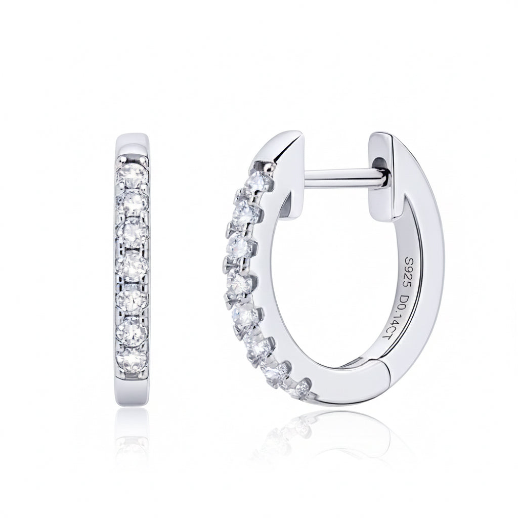 ✨ Moissanite Pavé Huggies