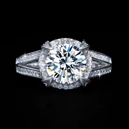 ✨Moissanite Round Pave Halo Ring
