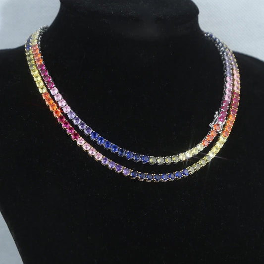 Rainbow Tennis Necklace