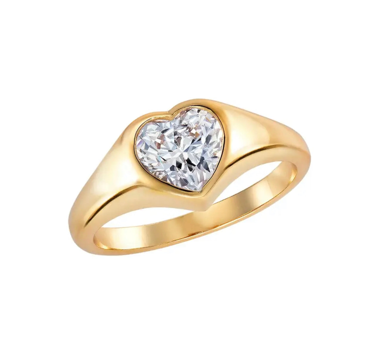 One Heart Bezel Ring