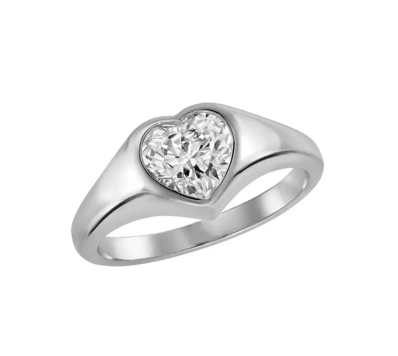 One Heart Bezel Ring