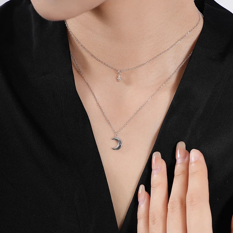 The Moon & Star Pendant Necklace