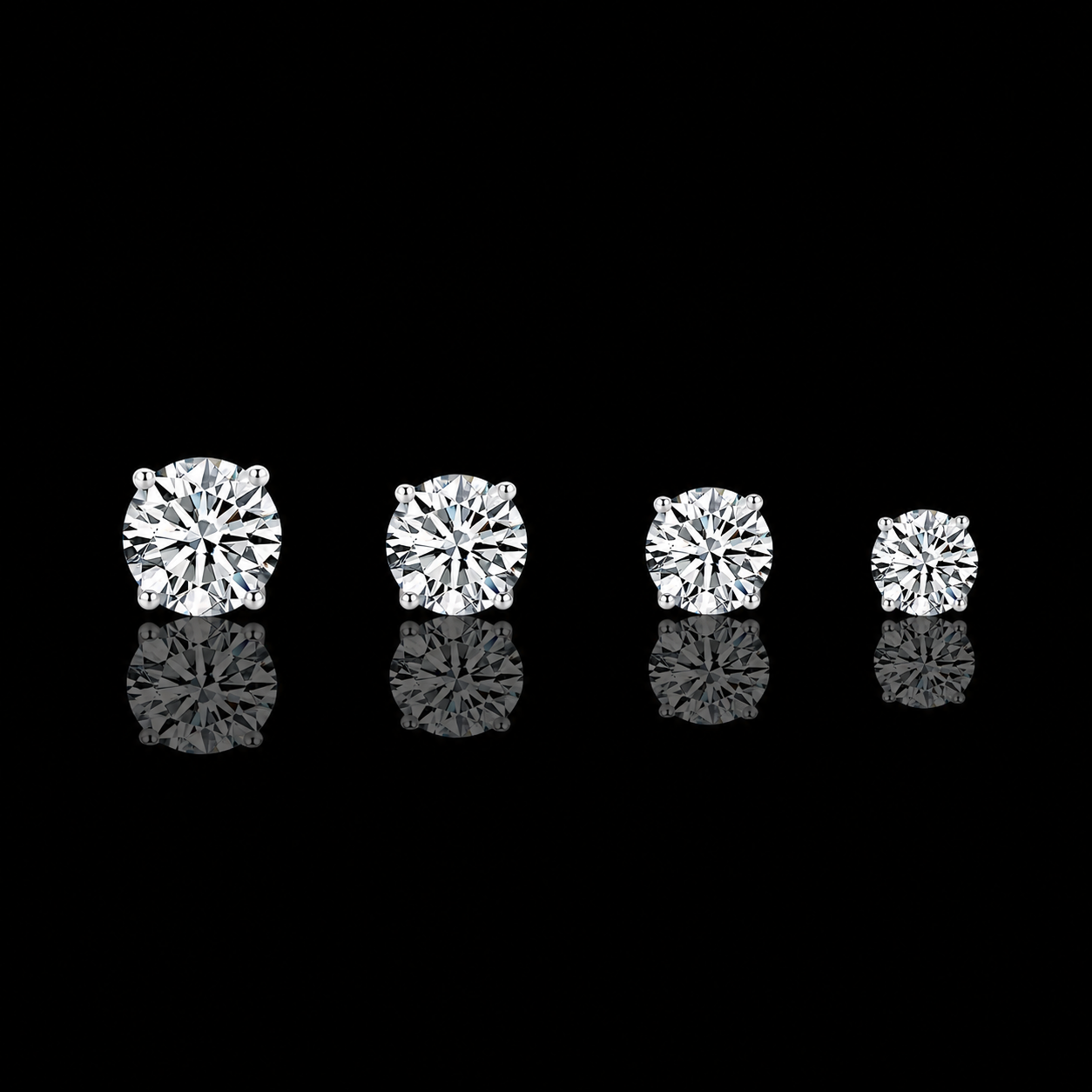 The Round Moissanite Stud Earrings