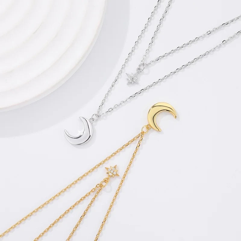 The Moon & Star Pendant Necklace