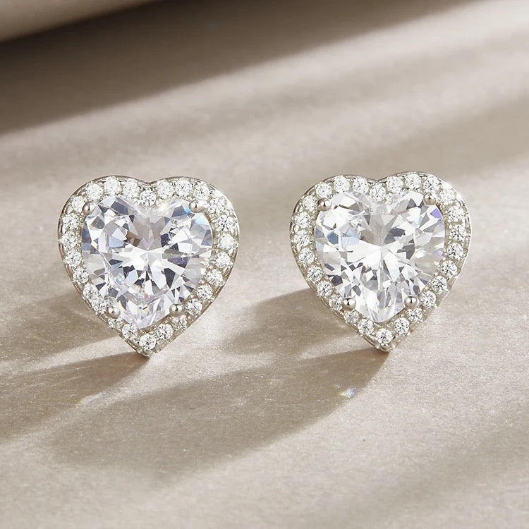 CZ Heart Studs