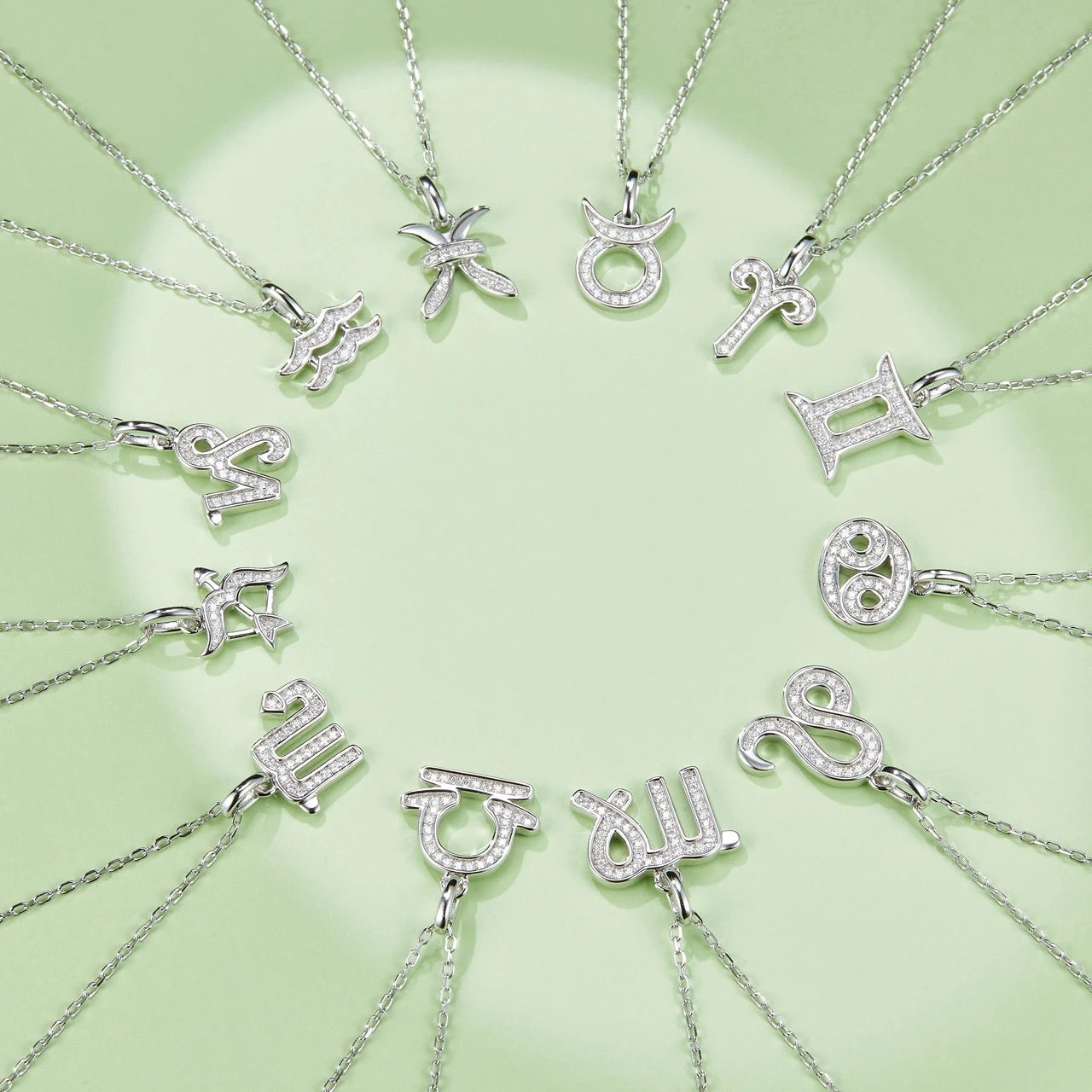 The Moissanite Paved Zodiac Necklace