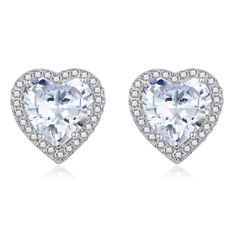 CZ Heart Studs