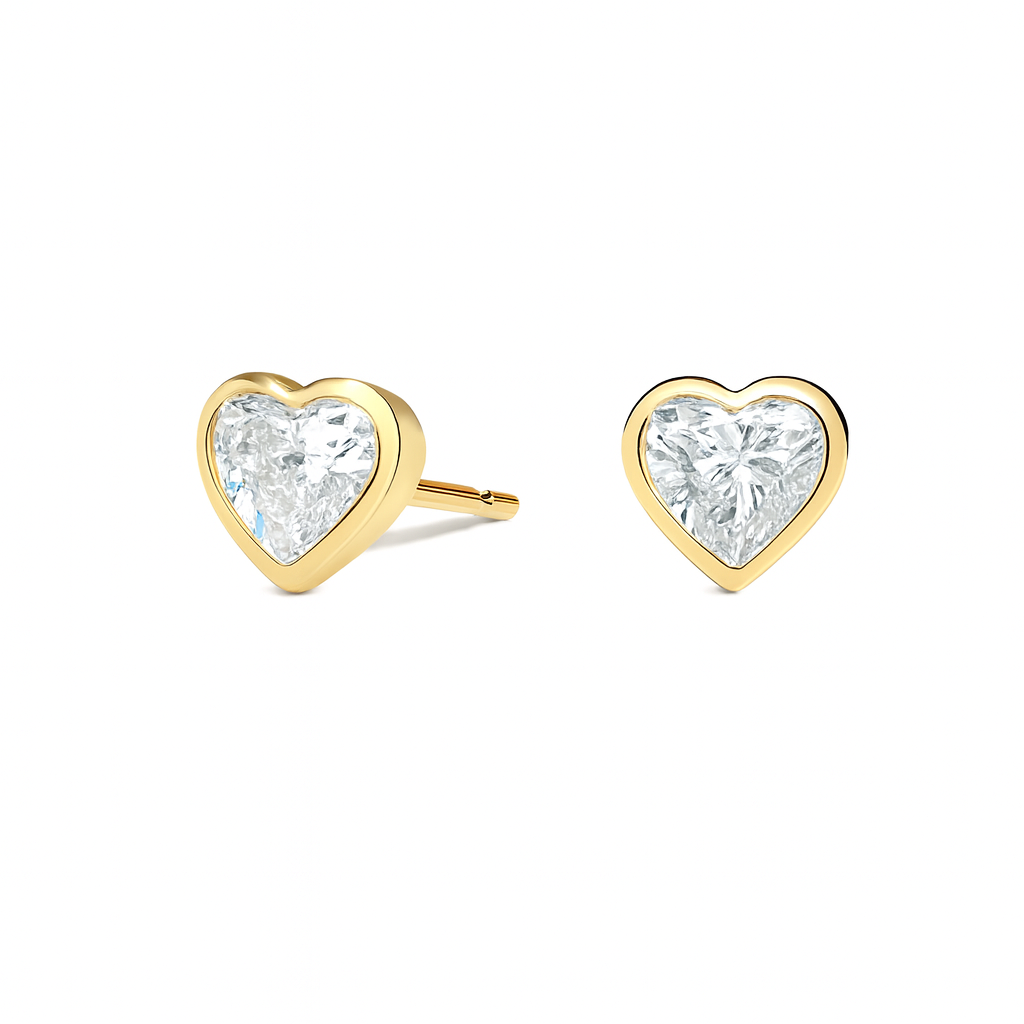 ✨ Moissanite Heartlight Solitaire Studs