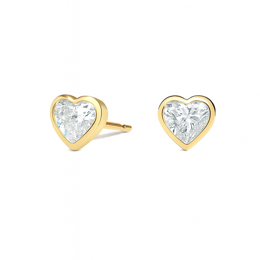 ✨ Moissanite Heartlight Solitaire Studs