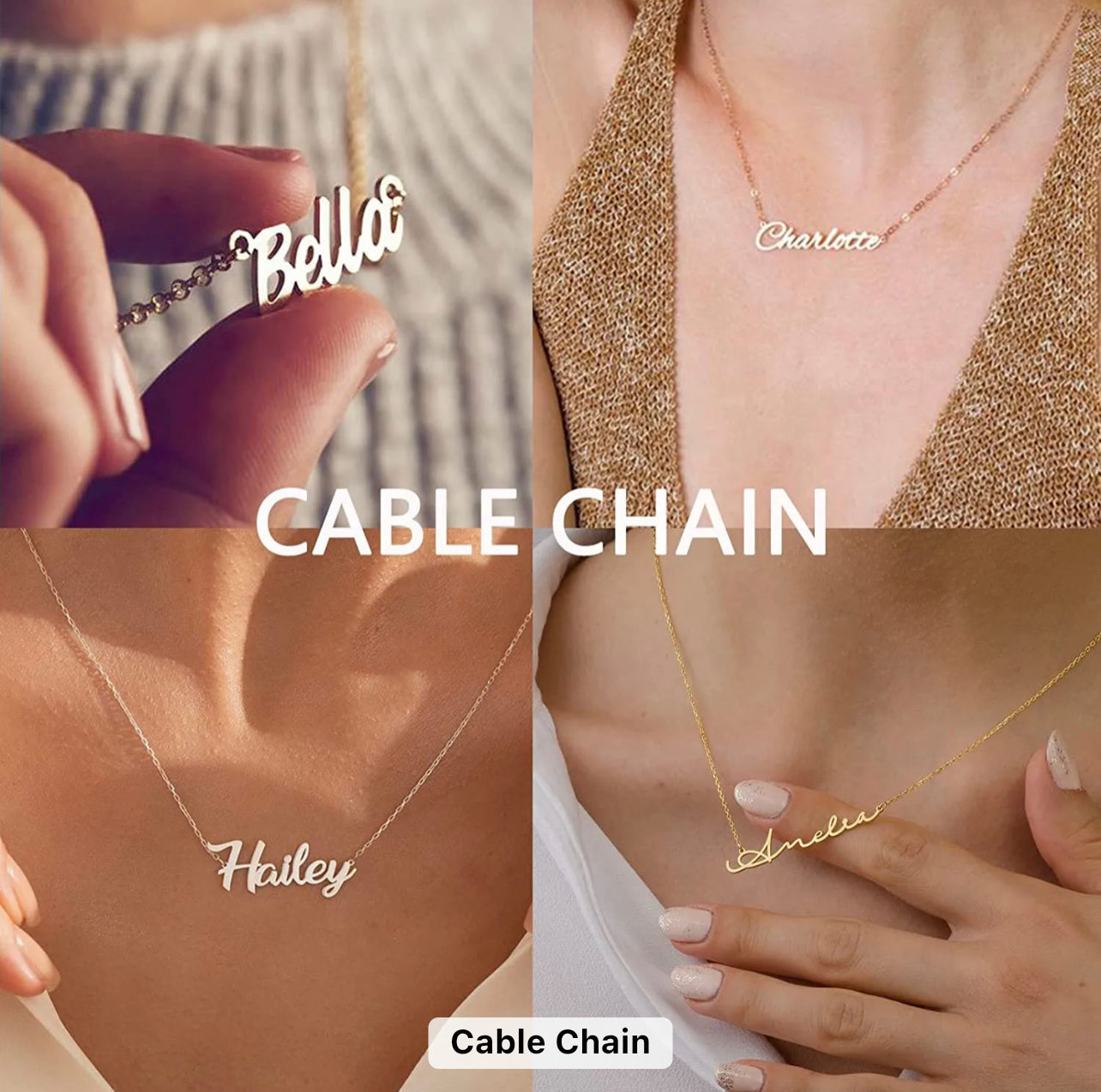 The Basic Nameplate Necklaces