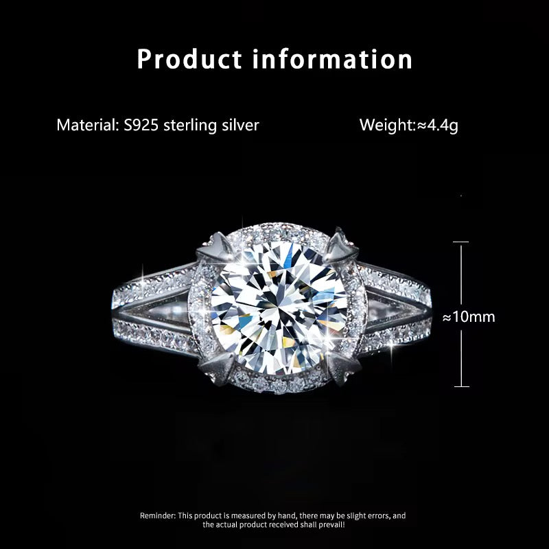 ✨Moissanite Round Pave Halo Ring