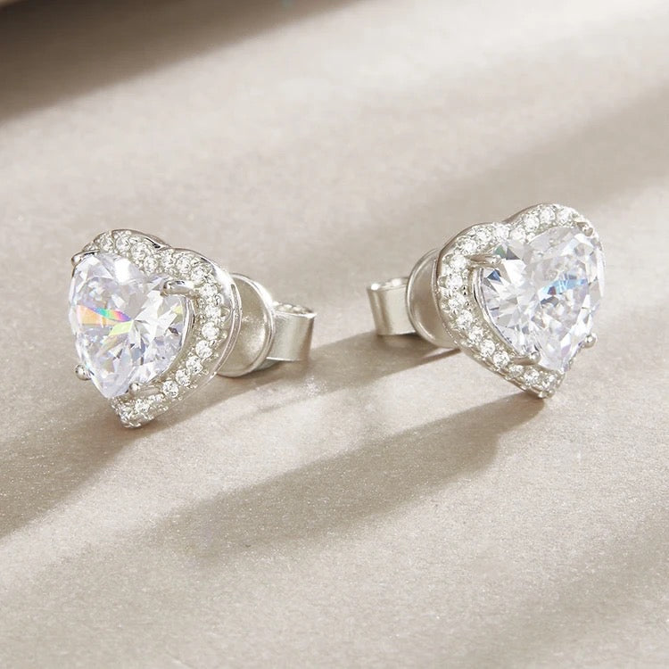 CZ Heart Studs