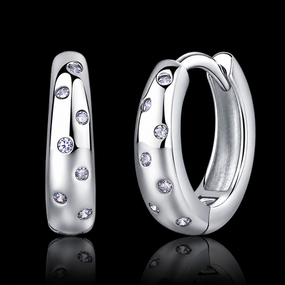 The Scattered Moissanite Huggies