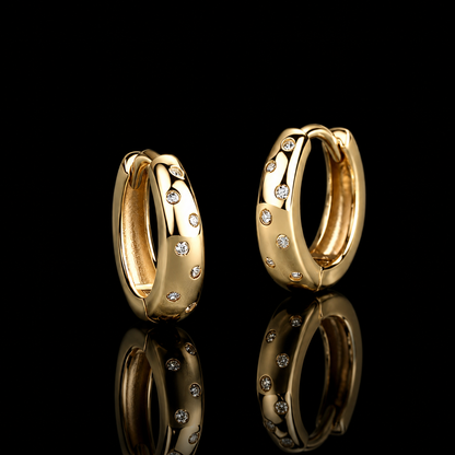 The Scattered Moissanite Huggies