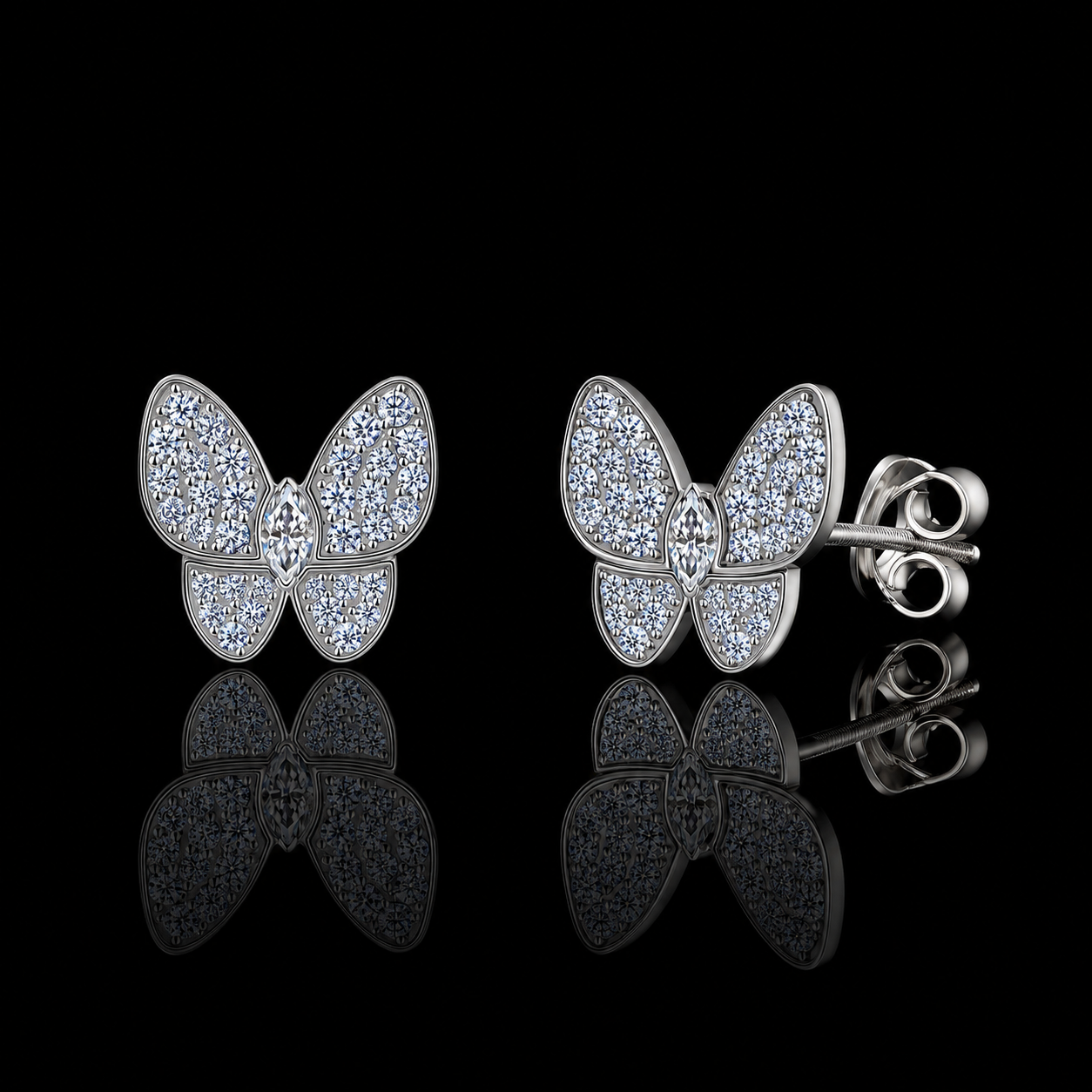 The Butterfly Moissanite Stud Earrings