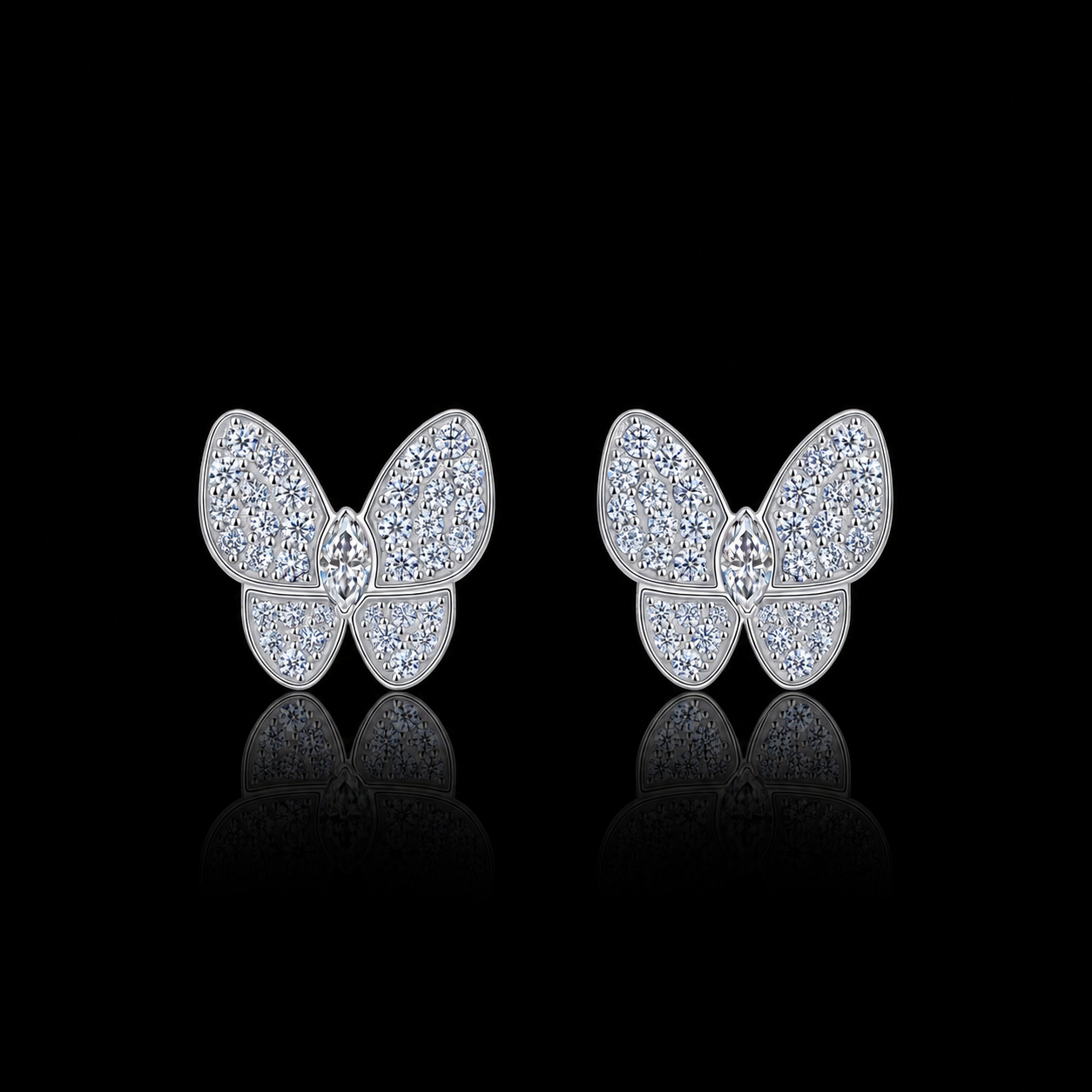 The Butterfly Moissanite Stud Earrings