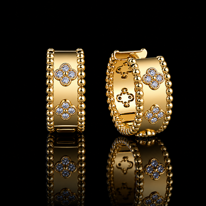 The Clover Moissanite Huggie Hoops