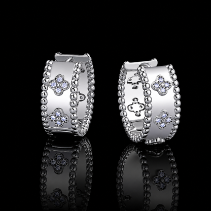 The Clover Moissanite Huggie Hoops