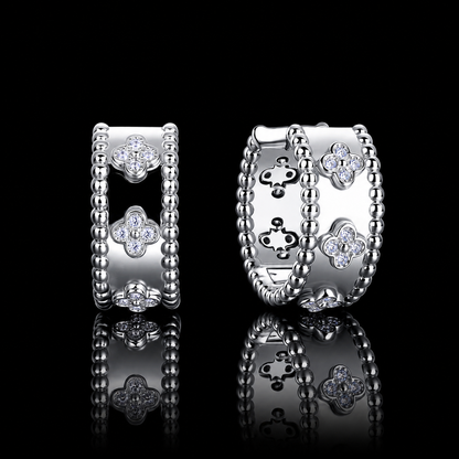 The Clover Moissanite Huggie Hoops