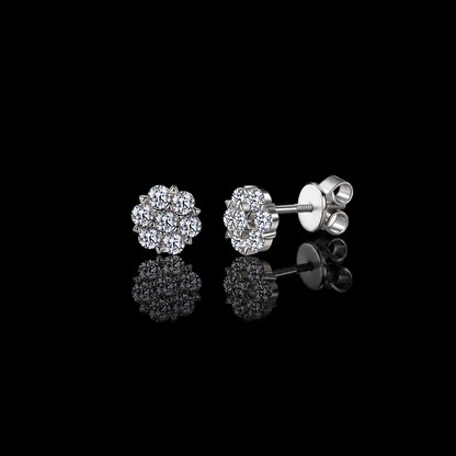 The Moissanite Cluster Stud Earrings