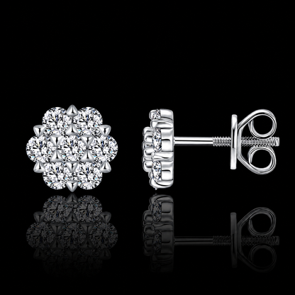 The Moissanite Cluster Stud Earrings