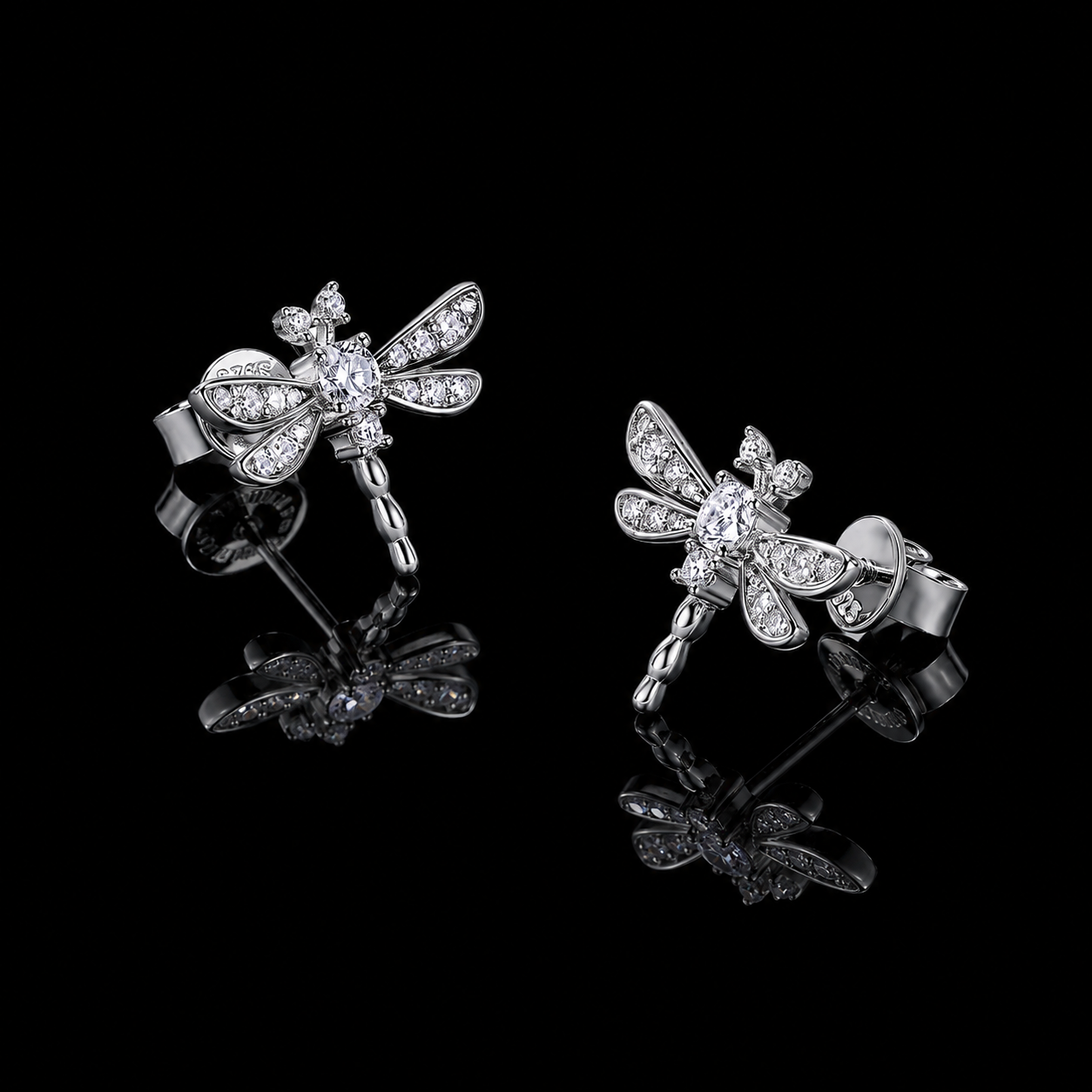 The Dragonfly Moissanite Stud Earrings