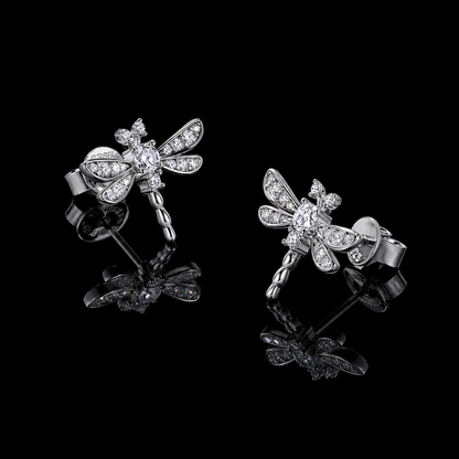 The Dragonfly Moissanite Stud Earrings