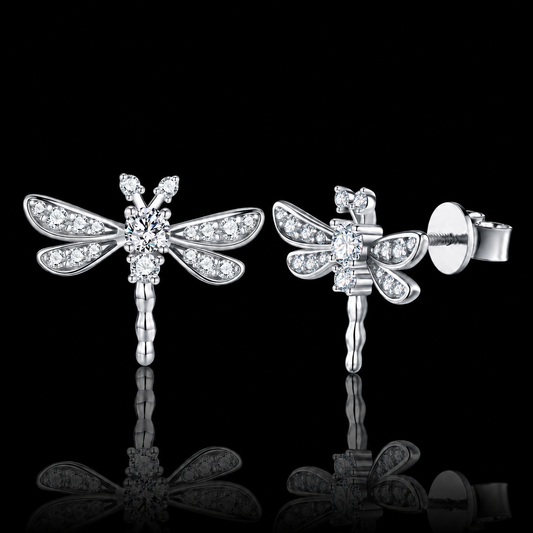 The Dragonfly Moissanite Stud Earrings