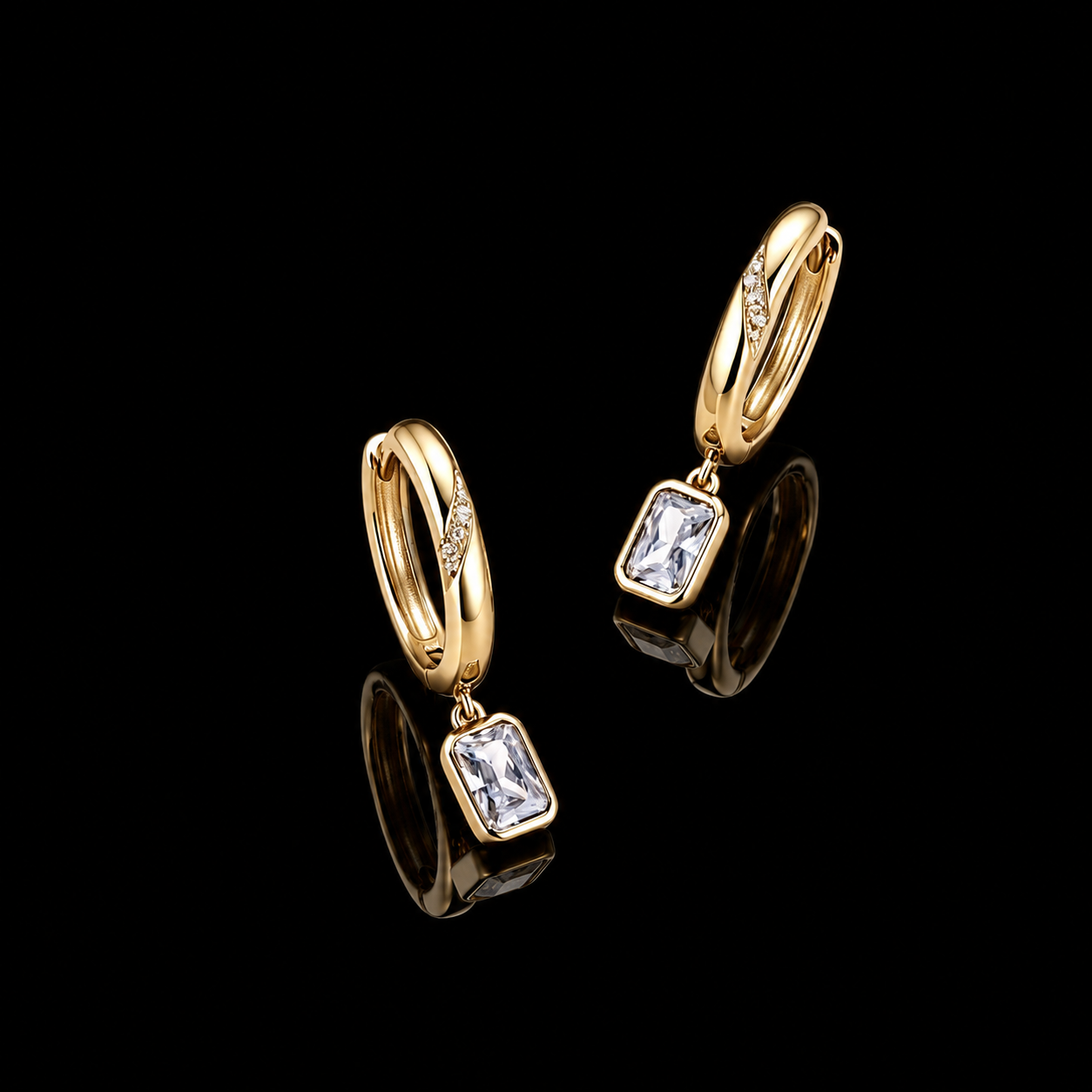 The Radiant Drop Moissanite Hoops
