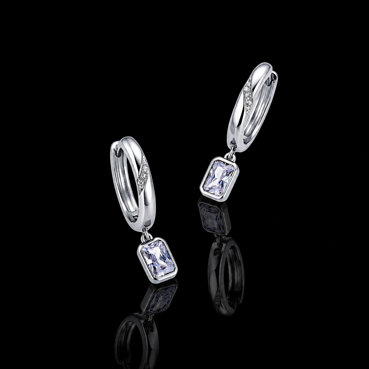 The Radiant Drop Moissanite Hoops