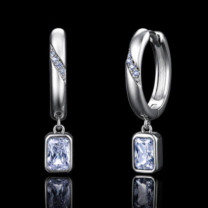 The Radiant Drop Moissanite Hoops