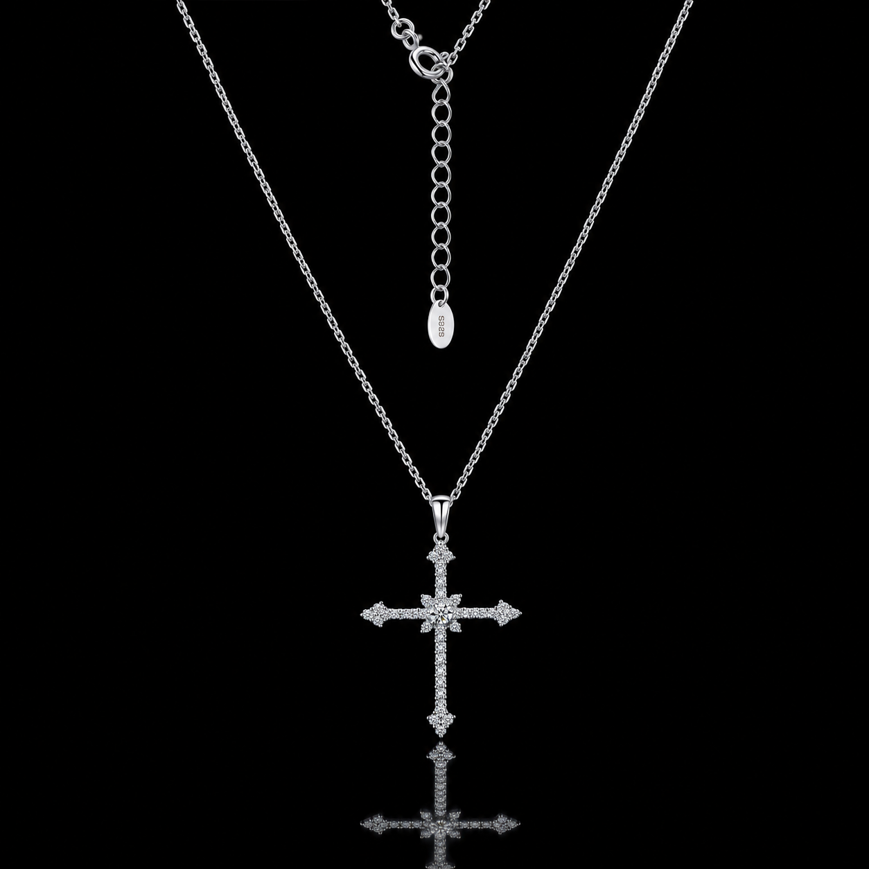 The Gothic Cross Moissanite Necklace