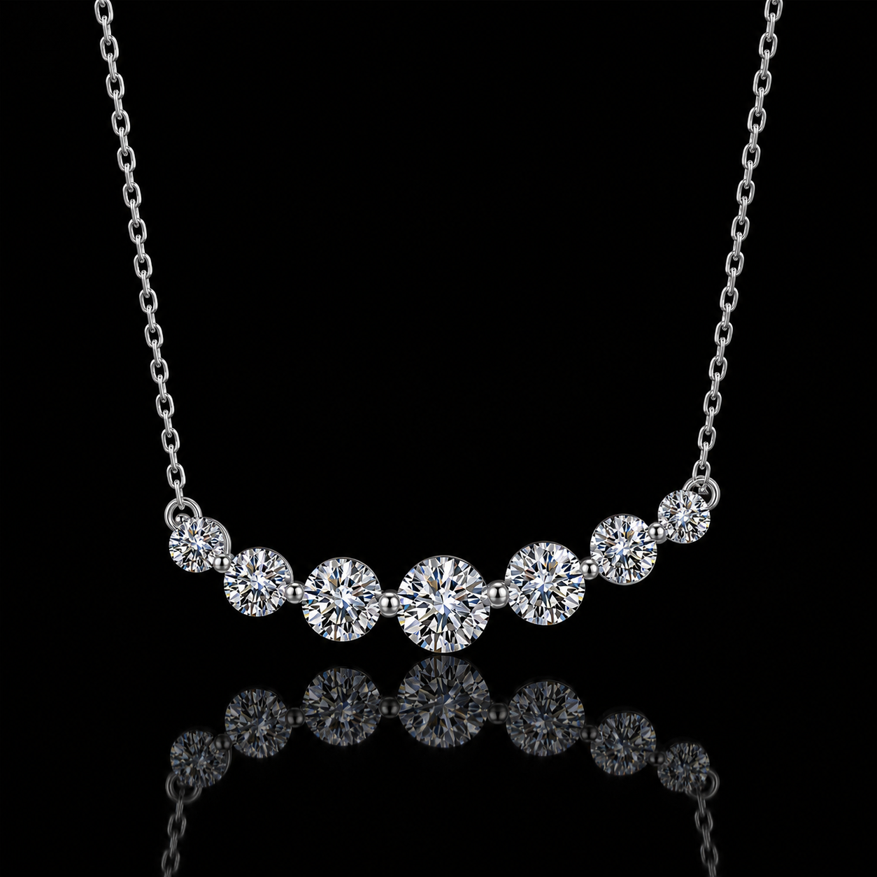The Graduated Moissanite Drop Necklace