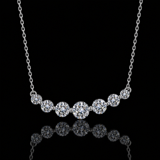 The Graduated Moissanite Drop Necklace