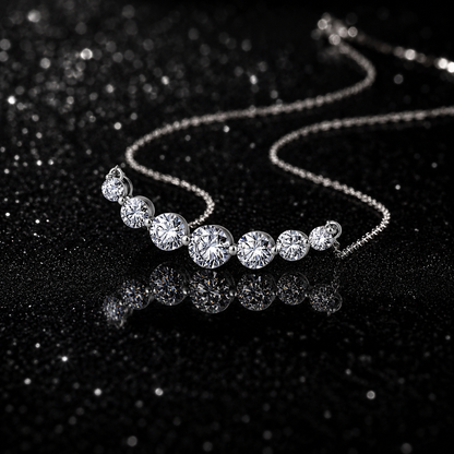 The Graduated Moissanite Drop Necklace