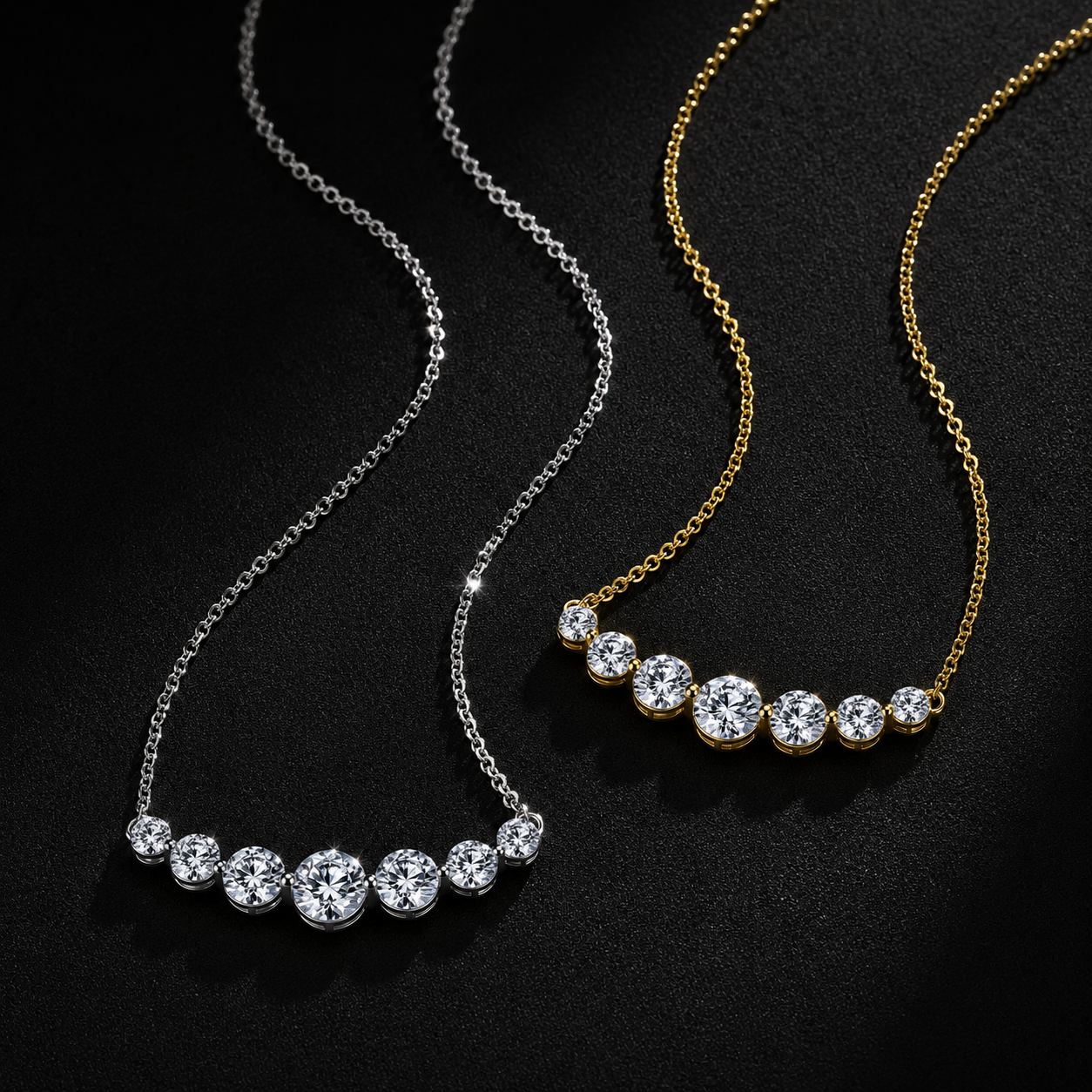 The Graduated Moissanite Drop Necklace