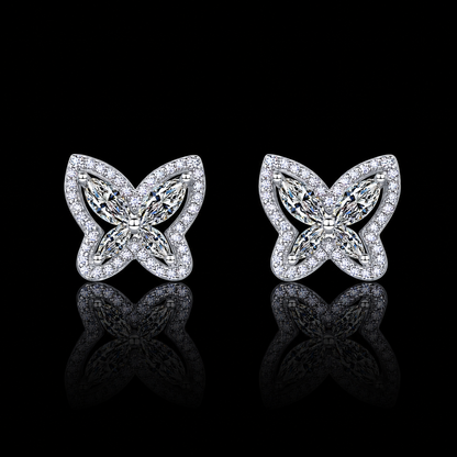 The Openwork Butterfly Moissanite Stud Earrings