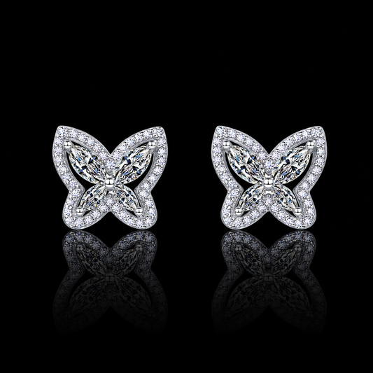 The Openwork Butterfly Moissanite Stud Earrings