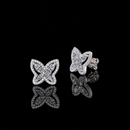 The Openwork Butterfly Moissanite Stud Earrings