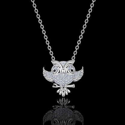 The Owl Pavé Pendant Necklace